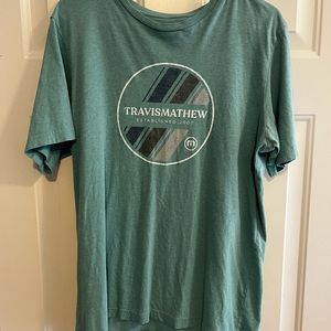 Travis Matthew Mens Tee Shirt Size X-Large Teal Graphic Print T-Shirt soft nice